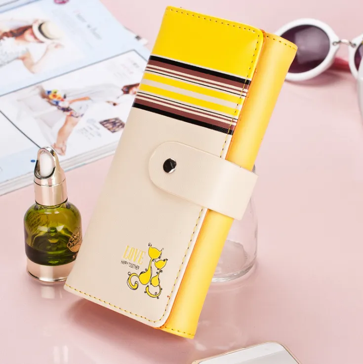 Women Wallets Soft PU Leather Cute Cats Hasp Lady Purses Wallet Cards ID Holder Moneybags Women Long Clutch Coin Purse Burse
