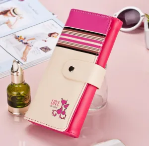 Women Wallets Soft PU Leather Cute Cats Hasp Lady Purses Wallet Cards ID Holder Moneybags Women Long Clutch Coin Purse Burse