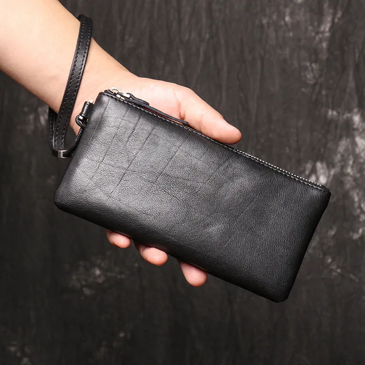 Women's & Men's Genuine Leather Clutch Long Cowhide Soft Coin Purses