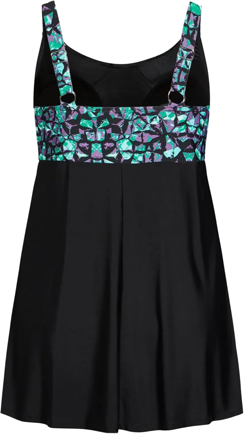 Women's Empire Print Swim Dress