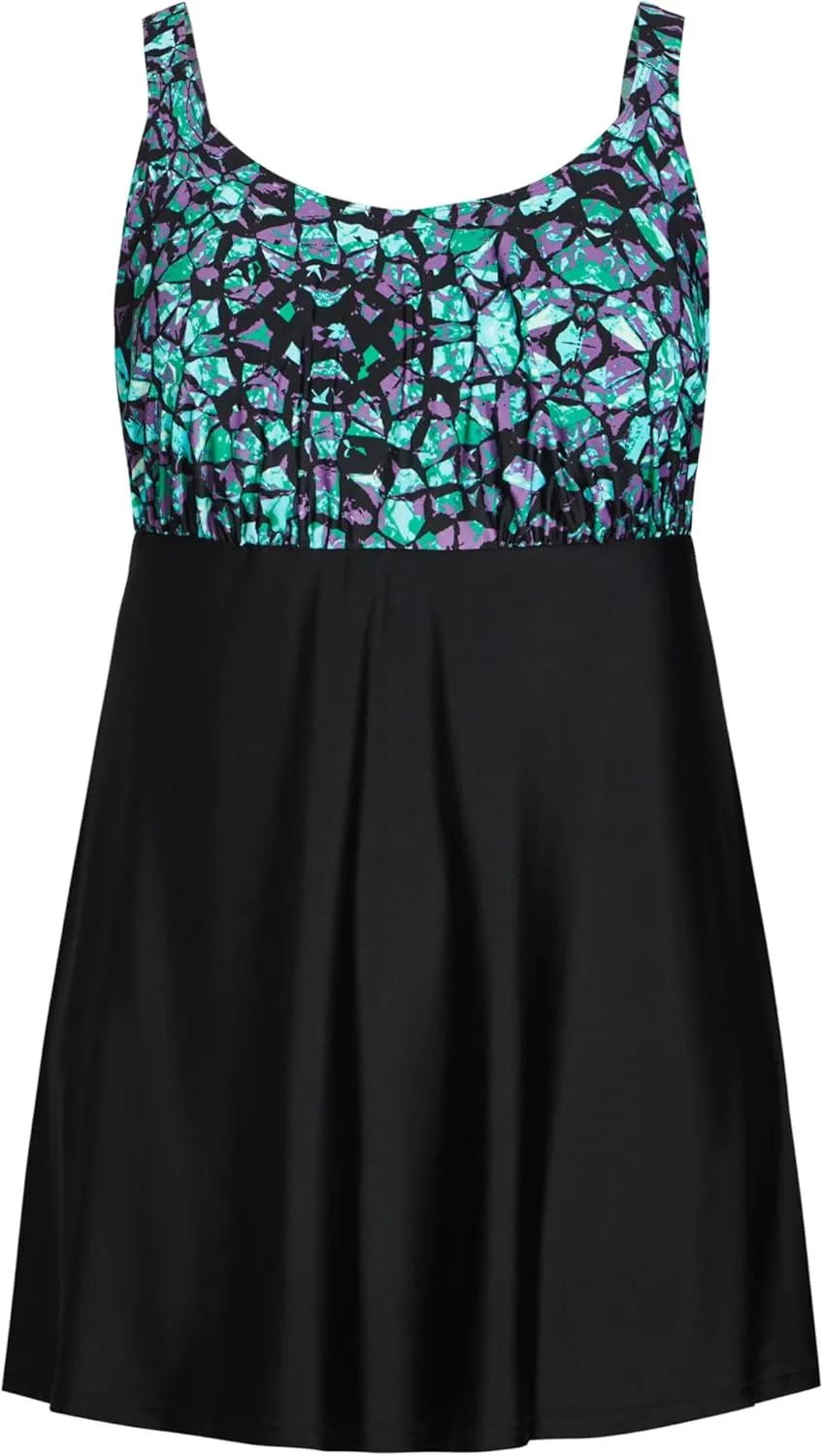 Women's Empire Print Swim Dress