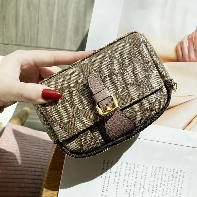 Women's Exquisite Printed Zipper Hand Carrying Clutch Coin Purses