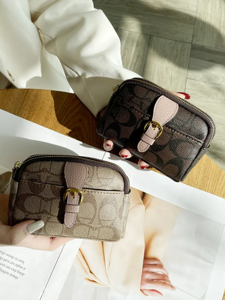 Women's Exquisite Printed Zipper Hand Carrying Clutch Coin Purses
