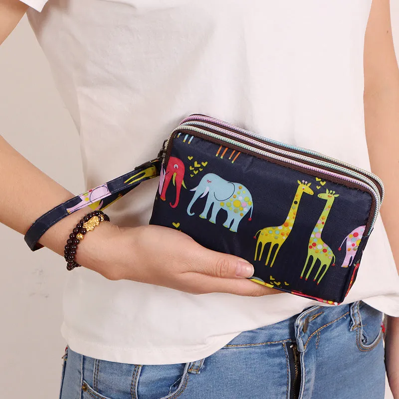 Women's Long Mobile Clutch Fabric Hand Coin Purses