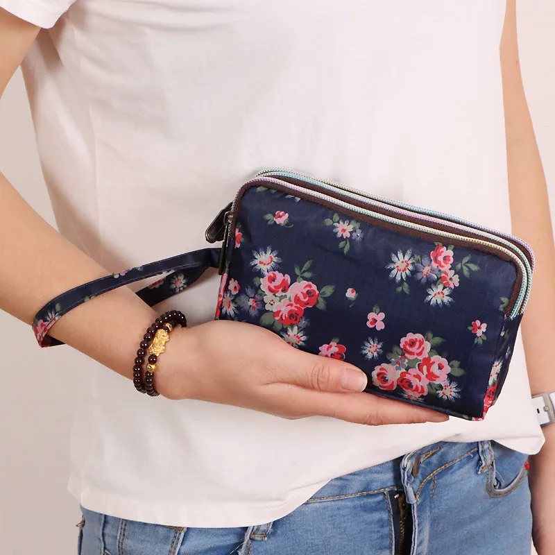 Women's Long Mobile Clutch Fabric Hand Coin Purses