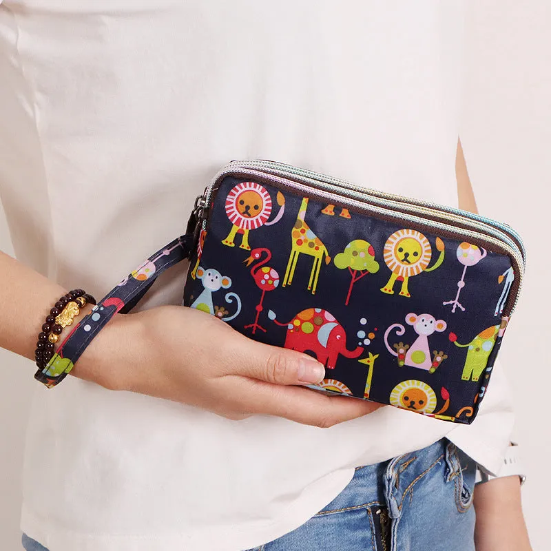 Women's Long Mobile Clutch Fabric Hand Coin Purses