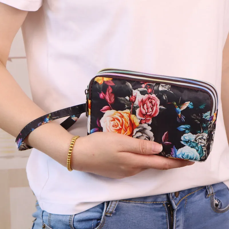 Women's Long Mobile Clutch Fabric Hand Coin Purses