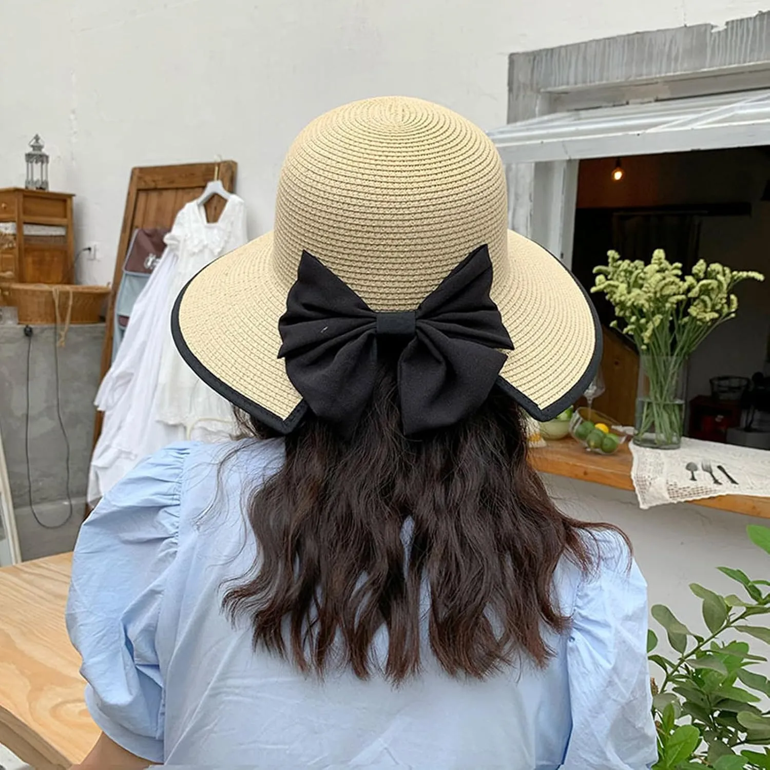 Womens Mens Wide Brim Straw Panama Hat Beach Sun Hat Summer Wide Brim Straw Roll up Hat Fisherman's UPF 50