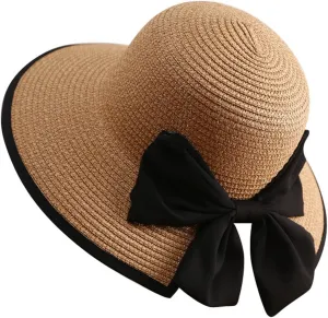 Womens Mens Wide Brim Straw Panama Hat Beach Sun Hat Summer Wide Brim Straw Roll up Hat Fisherman's UPF 50