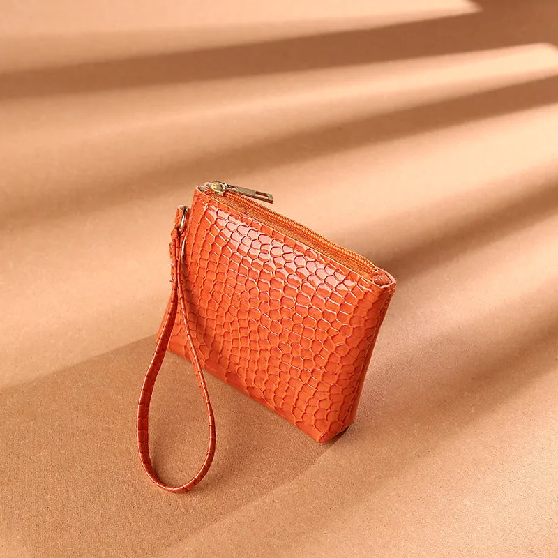 Women's Pattern Mini Zipper Solid Color Clutch Purses
