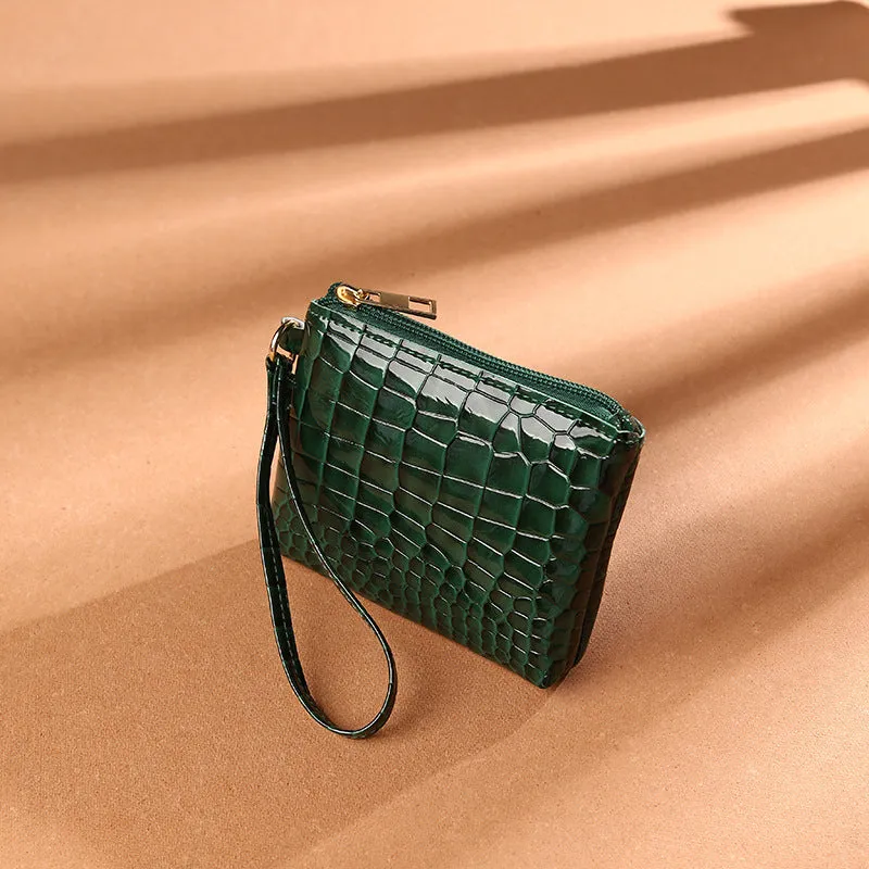 Women's Pattern Mini Zipper Solid Color Clutch Purses