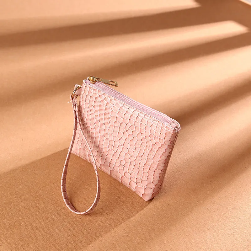 Women's Pattern Mini Zipper Solid Color Clutch Purses