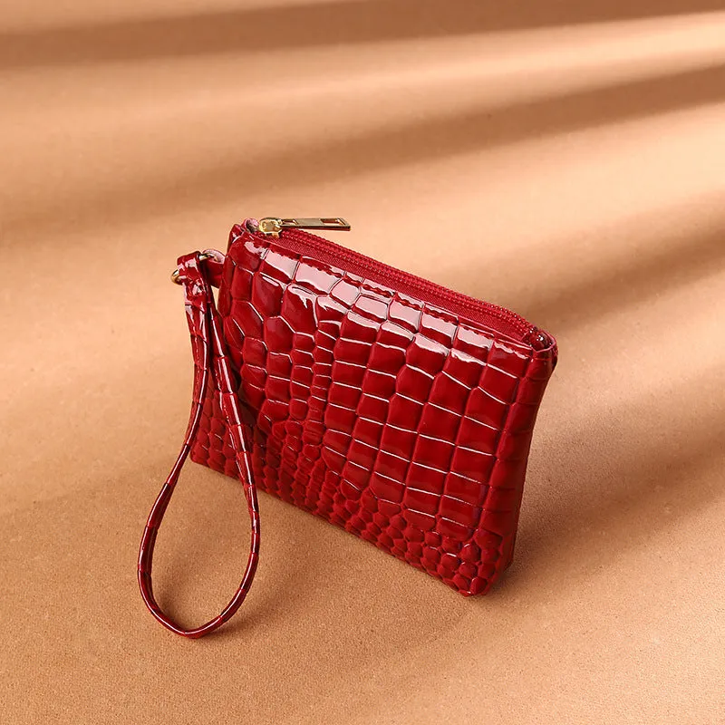 Women's Pattern Mini Zipper Solid Color Clutch Purses