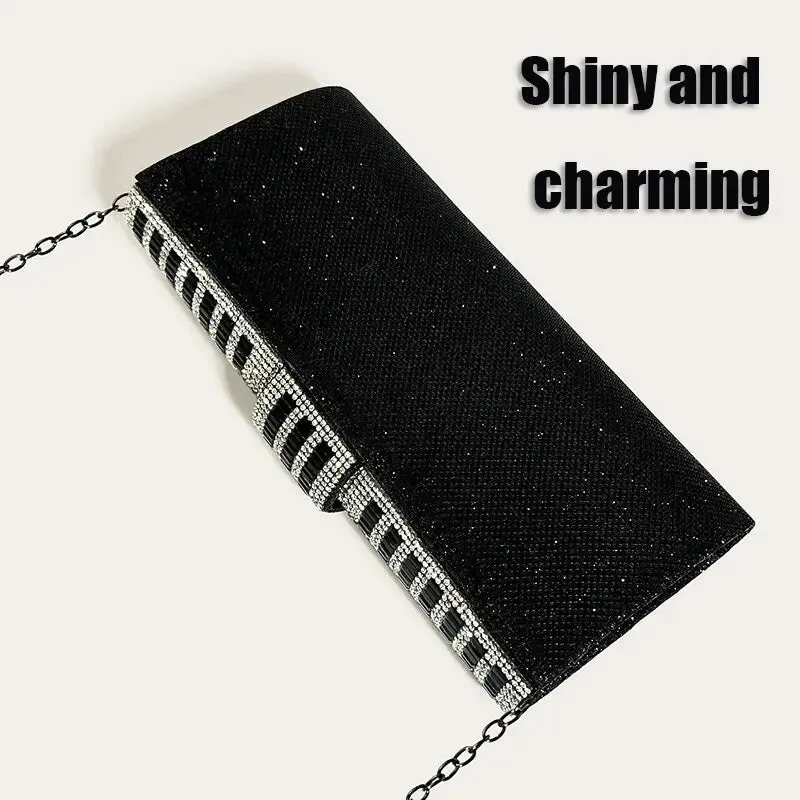 Women's Rhinestone Clutch Purses Evening Bags Sparkling Glitter Formal Party Wedding Cocktail Prom Bags with Chain