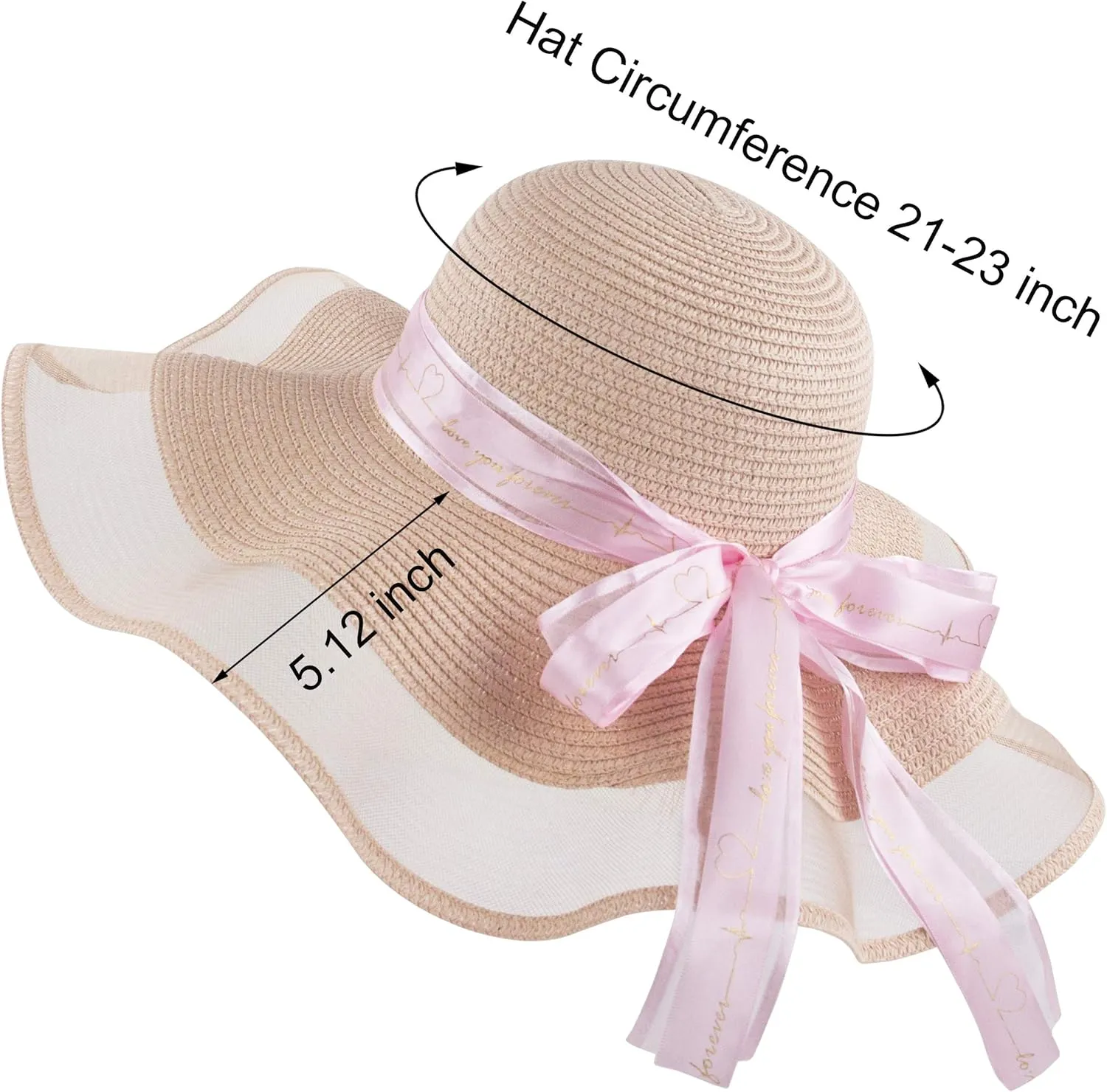 Womens Sun Straw Hat UV UPF50 Travel Foldable Wide Brim Summer Beach Hats
