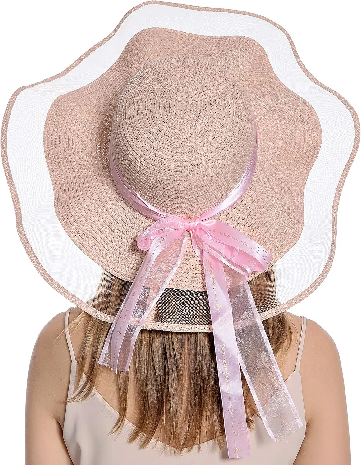 Womens Sun Straw Hat UV UPF50 Travel Foldable Wide Brim Summer Beach Hats
