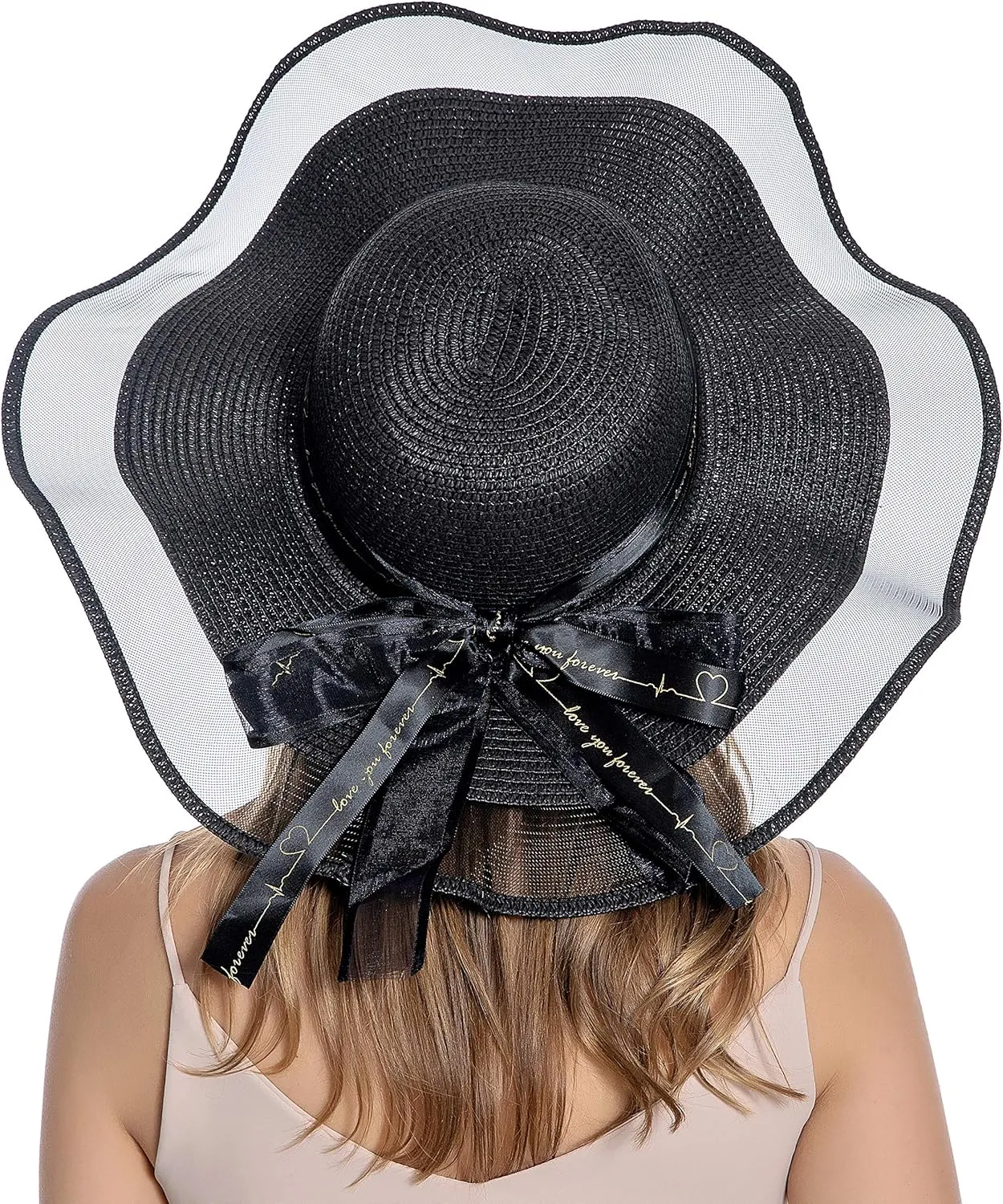 Womens Sun Straw Hat UV UPF50 Travel Foldable Wide Brim Summer Beach Hats