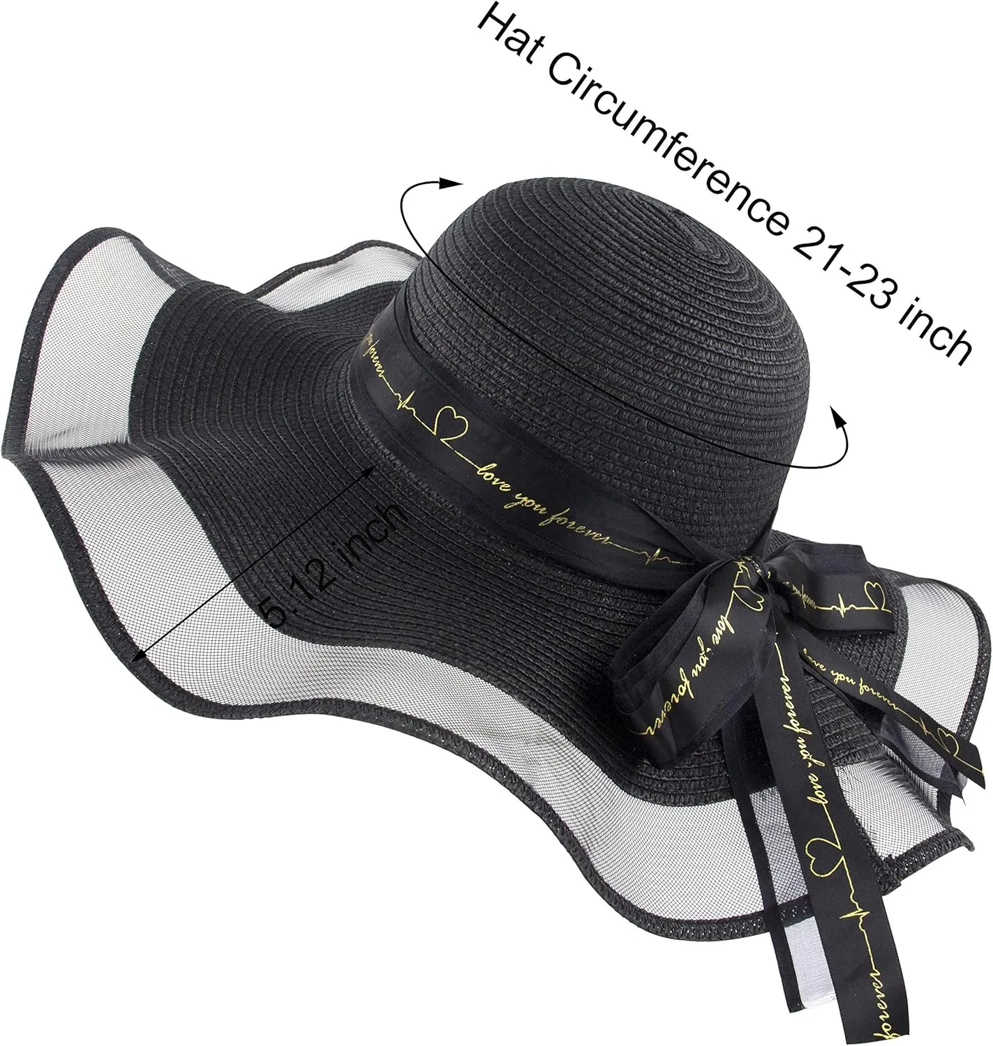 Womens Sun Straw Hat UV UPF50 Travel Foldable Wide Brim Summer Beach Hats