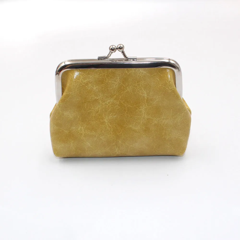Women's Wax Leather Inch Short Clutch Bags