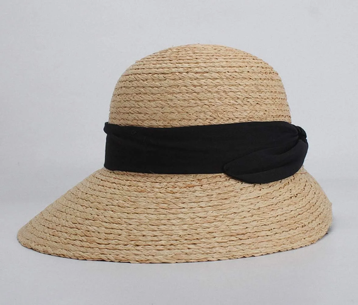Women's Wide Brim Braided Sun Hat UPF 50  Sun Protection Floppy Summer Beach Cap Lafite Straw Hat