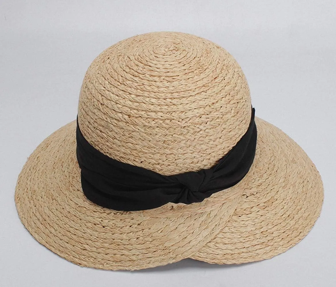 Women's Wide Brim Braided Sun Hat UPF 50  Sun Protection Floppy Summer Beach Cap Lafite Straw Hat