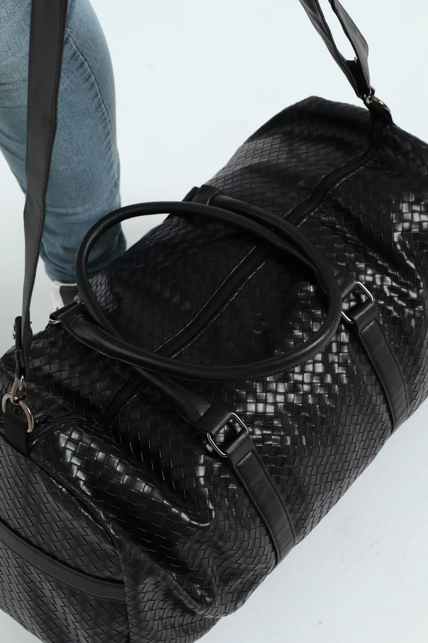 Woven Duffel Bag - Black