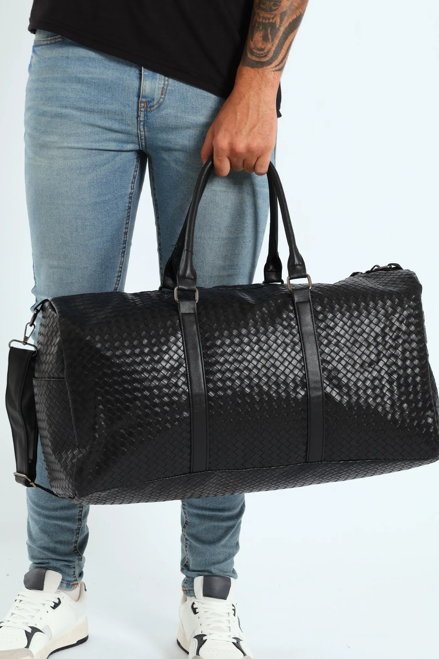 Woven Duffel Bag - Black