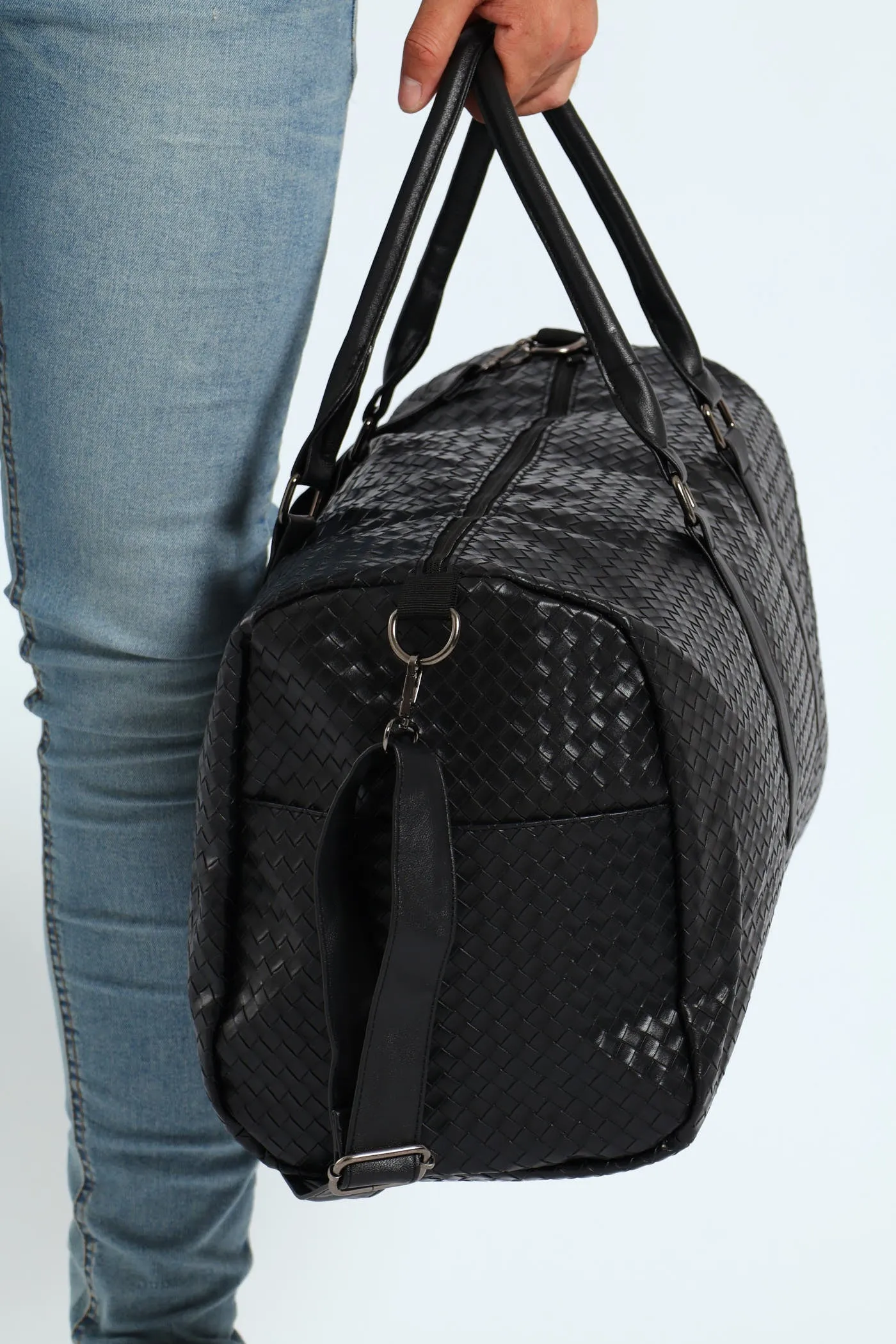 Woven Duffel Bag - Black