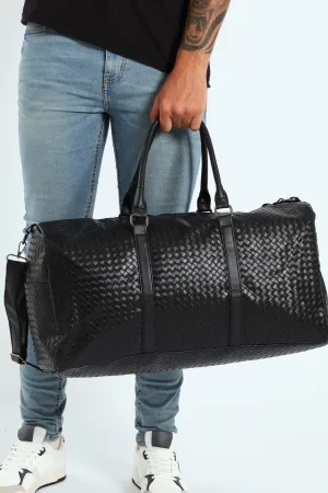 Woven Duffel Bag - Black