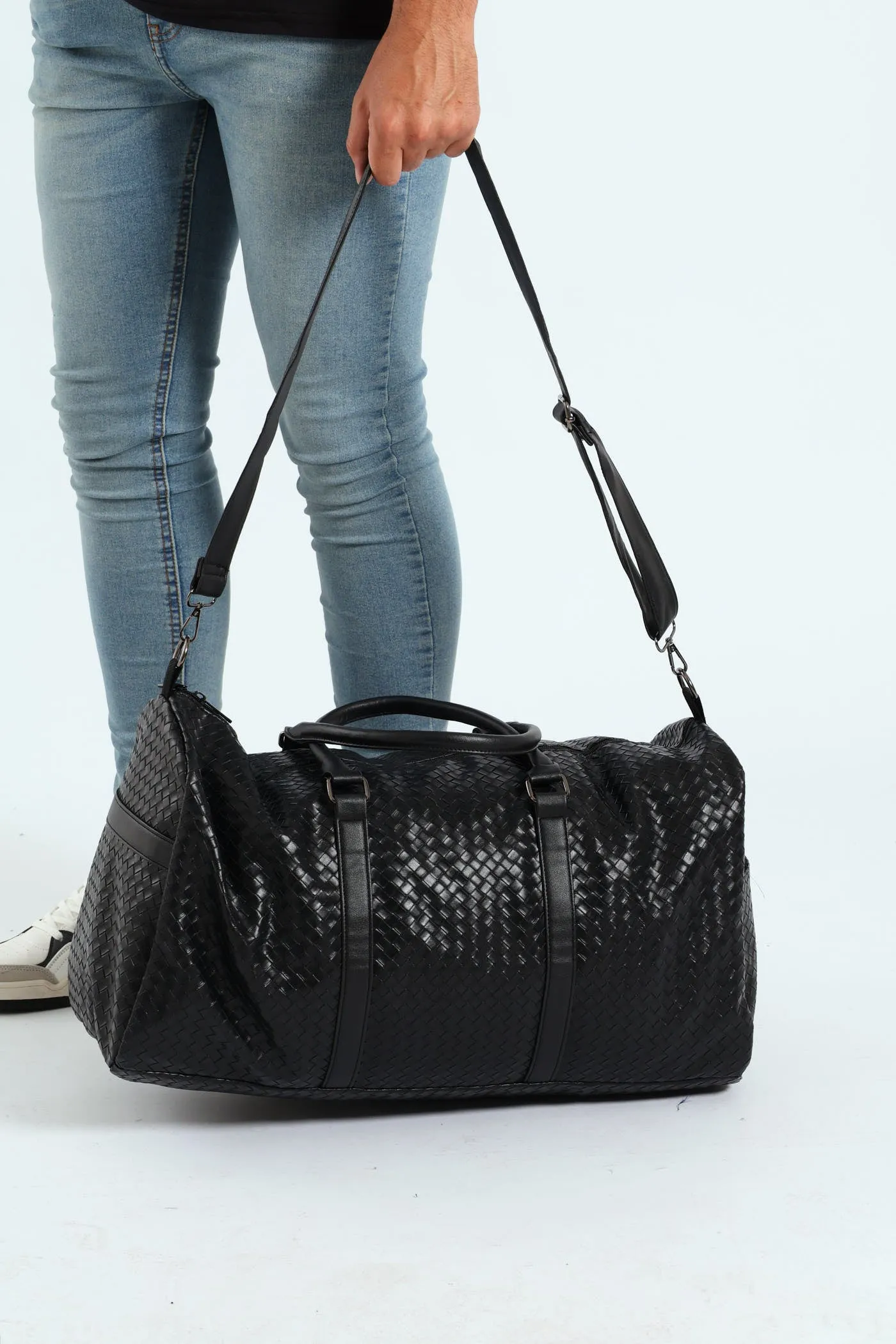 Woven Duffel Bag - Black