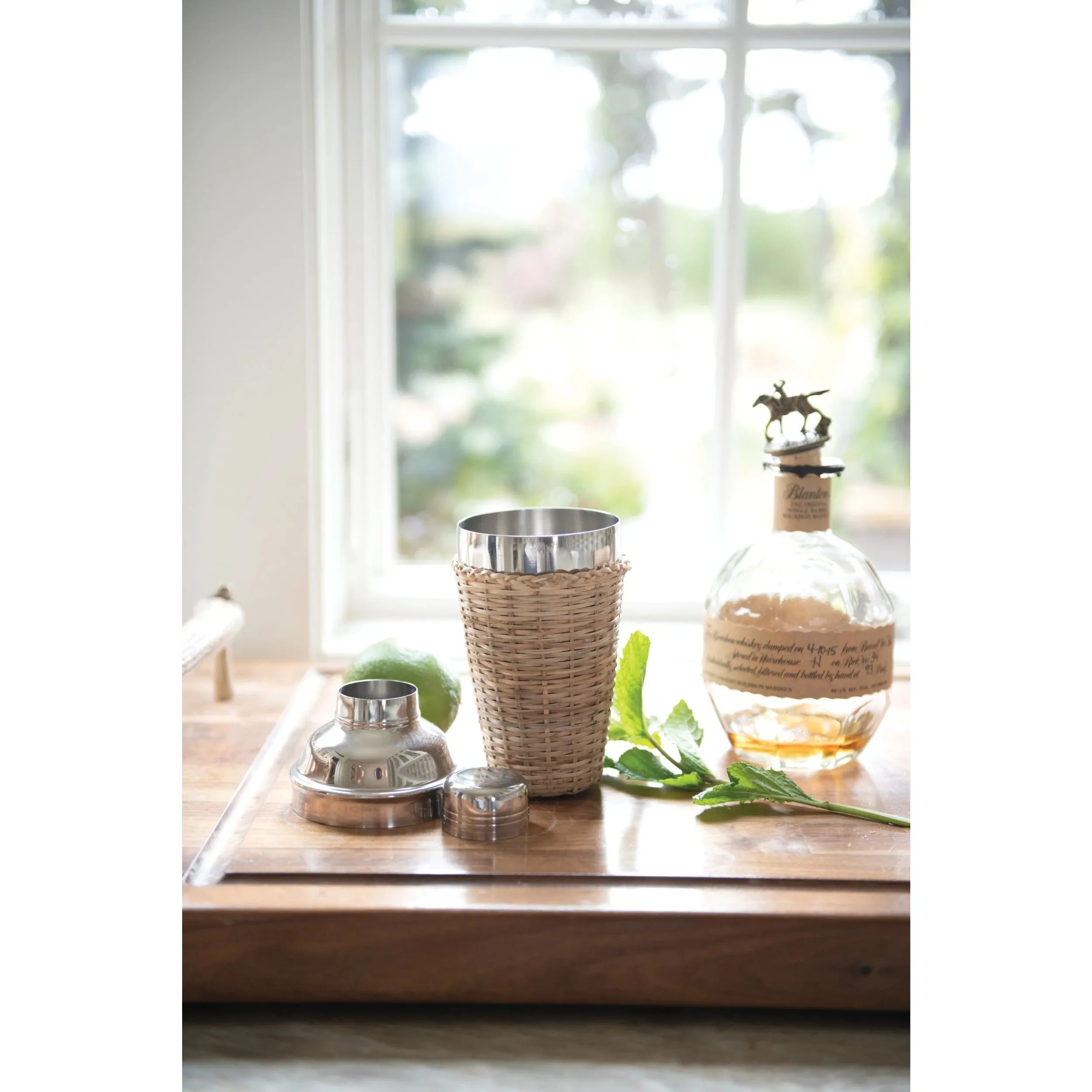 Woven Rattan Cocktail Shaker