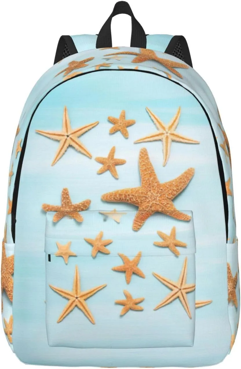 WURTON 3d Beautiful Maritime Summer Print Large Backpack Casual Laptop Backpack Computer Bag Travel Daypack For Women Men