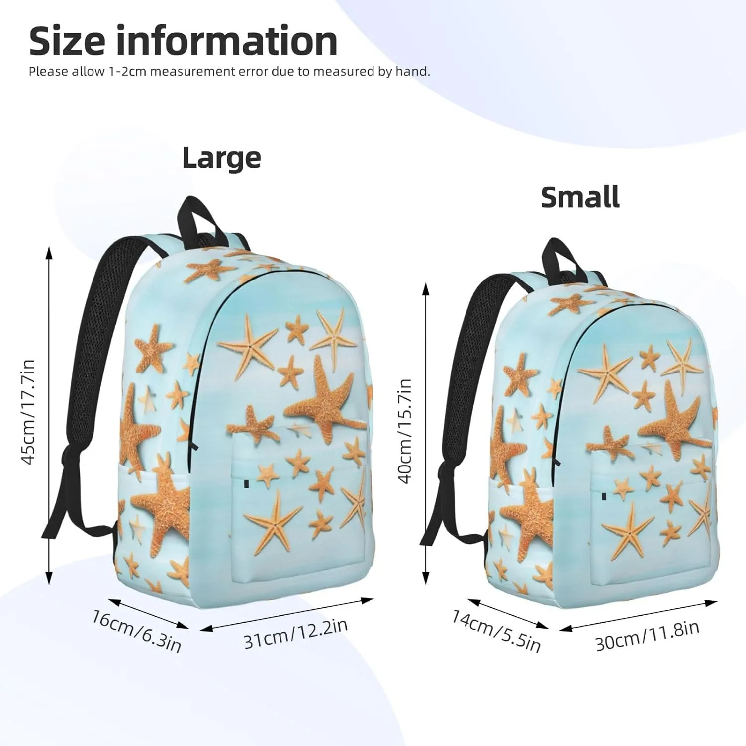 WURTON 3d Beautiful Maritime Summer Print Large Backpack Casual Laptop Backpack Computer Bag Travel Daypack For Women Men