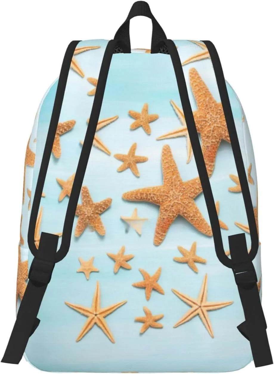 WURTON 3d Beautiful Maritime Summer Print Large Backpack Casual Laptop Backpack Computer Bag Travel Daypack For Women Men