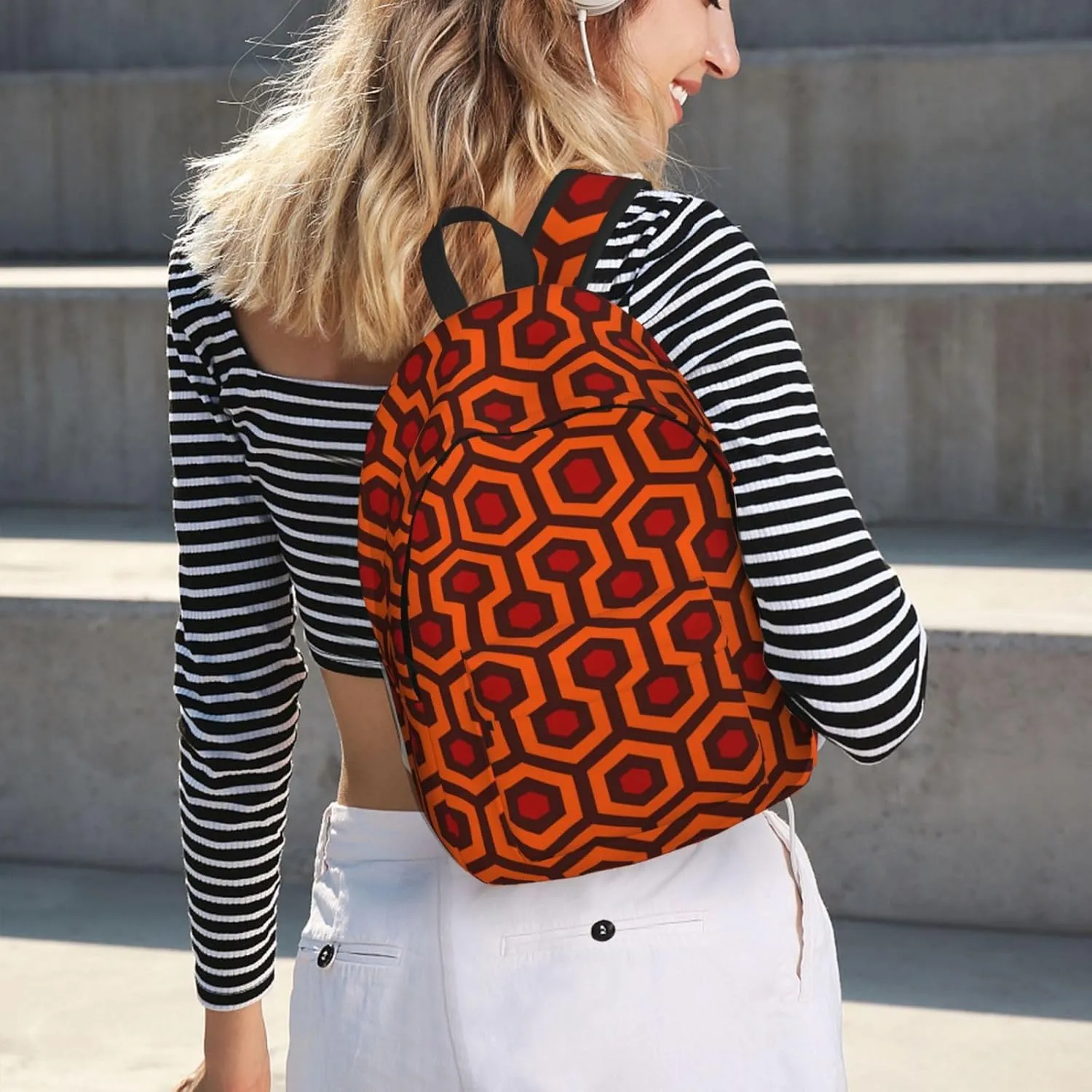 WURTON Shining Overlook Print Large Backpack Casual Laptop Backpack Computer Bag Travel Daypack For Women Men