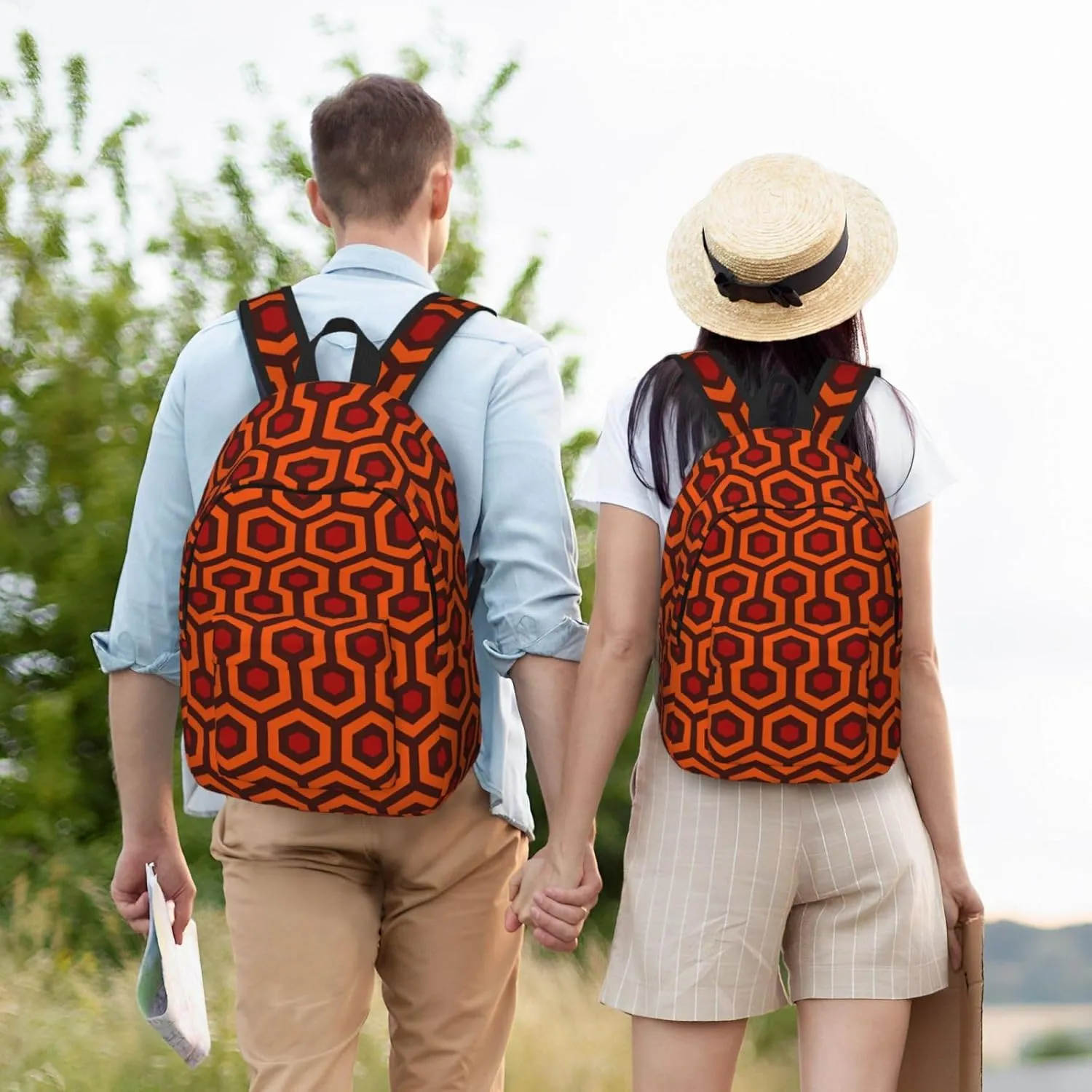 WURTON Shining Overlook Print Large Backpack Casual Laptop Backpack Computer Bag Travel Daypack For Women Men