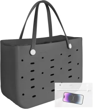 X-Large Rubber Beach Tote for Men & Women, Large Capacity Travel Bag for Boat & Pool