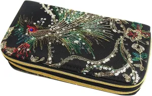 Ximimark 1 pcs New National Wind Embroidered Bag Canvas Peacock Embroidery Small Handbag Portable Diagonal Purse