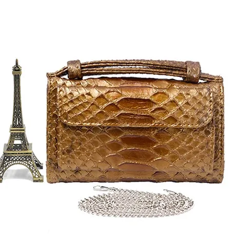 XMESSUN High Quality PU Leather Clutch Crossbody Bag for Women Gold Luxury Serpentine Clutch Purse Messenger Bags Girls 2024