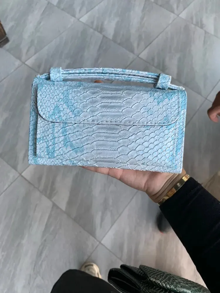 XMESSUN High Quality PU Leather Clutch Crossbody Bag for Women Gold Luxury Serpentine Clutch Purse Messenger Bags Girls 2024