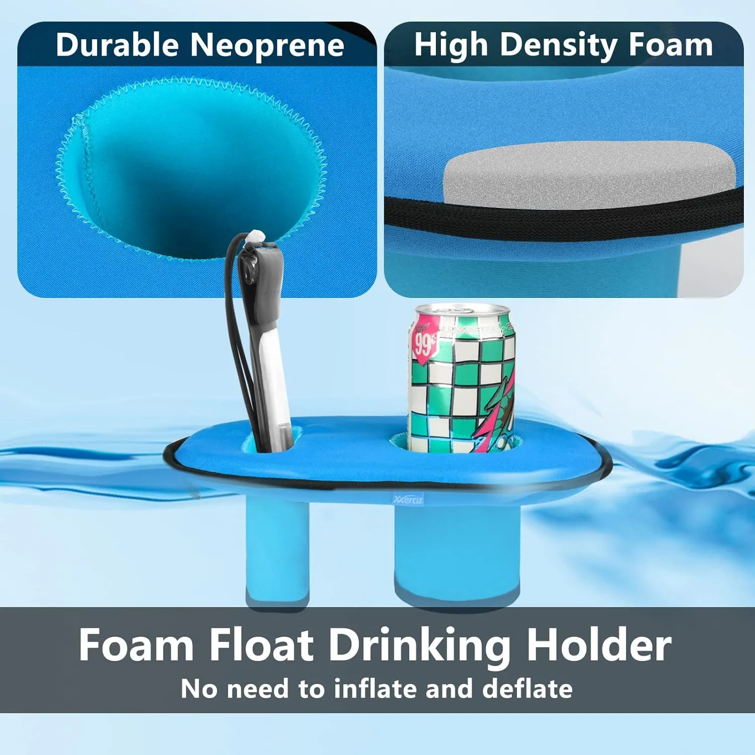 Xxerciz Neoprene Floating Drink Holder – Beverage Drink Float for Cell Phone, Hydra Flask, Solo Cup, Yeti, Tumblers for Pool Party Water Fun