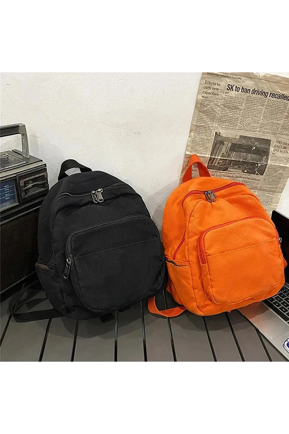 Y2k Neutral Canvas Backpacks