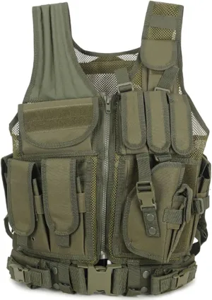 YAKEDA Tactical Outdoor CS Game Vest Adjustable Fit Adult