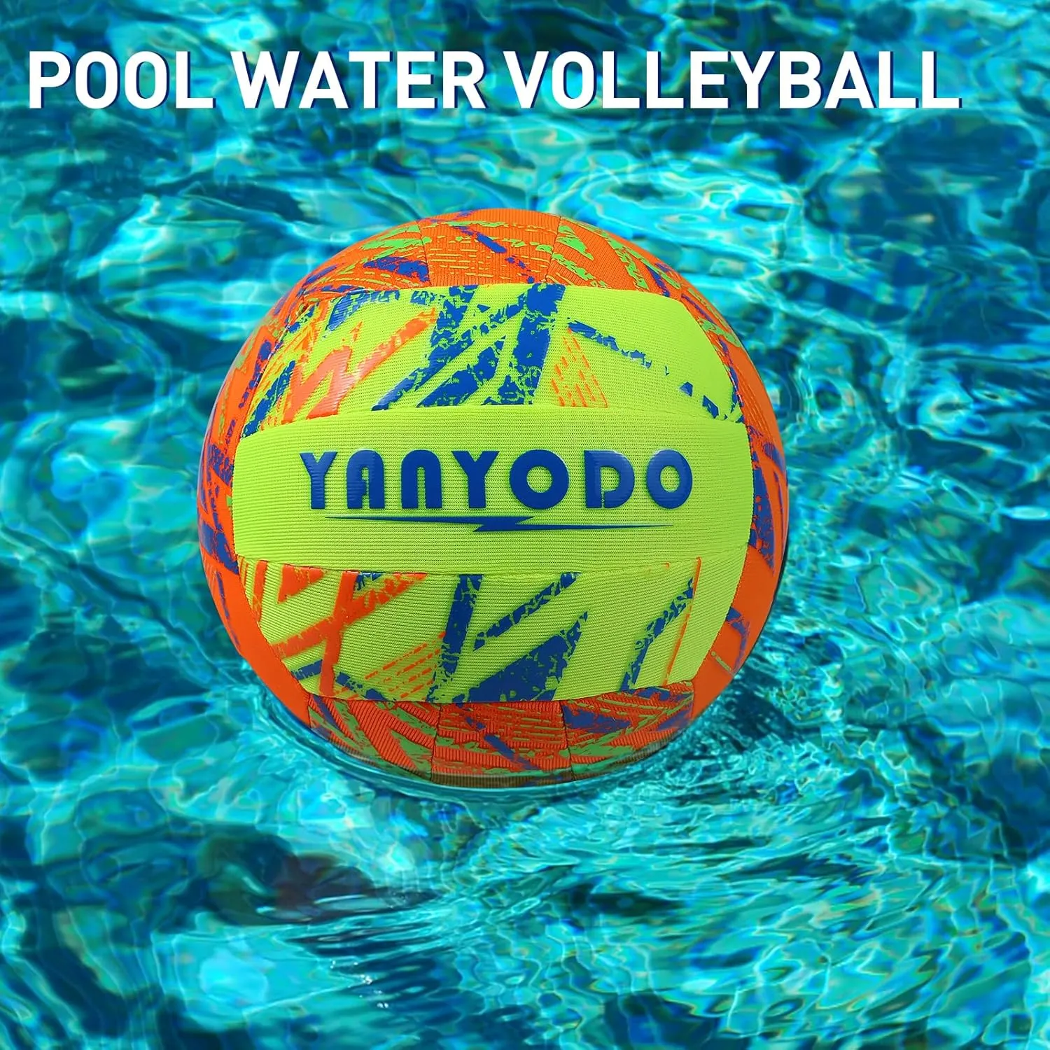YANYODO Swimming Pool Waterproof Beach Volleyball, Soft Indoor Outdoor Size 5 Volleyball with Pump for Teenagers Adults Swimming Pool Beach Games to Play