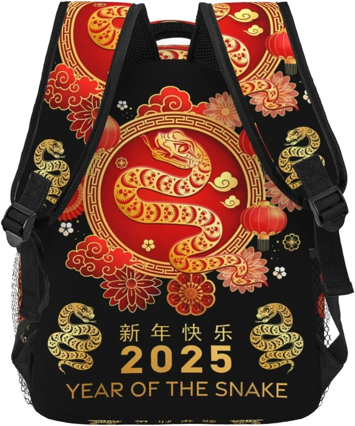 Year Of The Snake 2025 New Year Backpacks 15 Inch Laptop Backpack Multipurpose Double Shoulder Bag For Men Women Gifts
