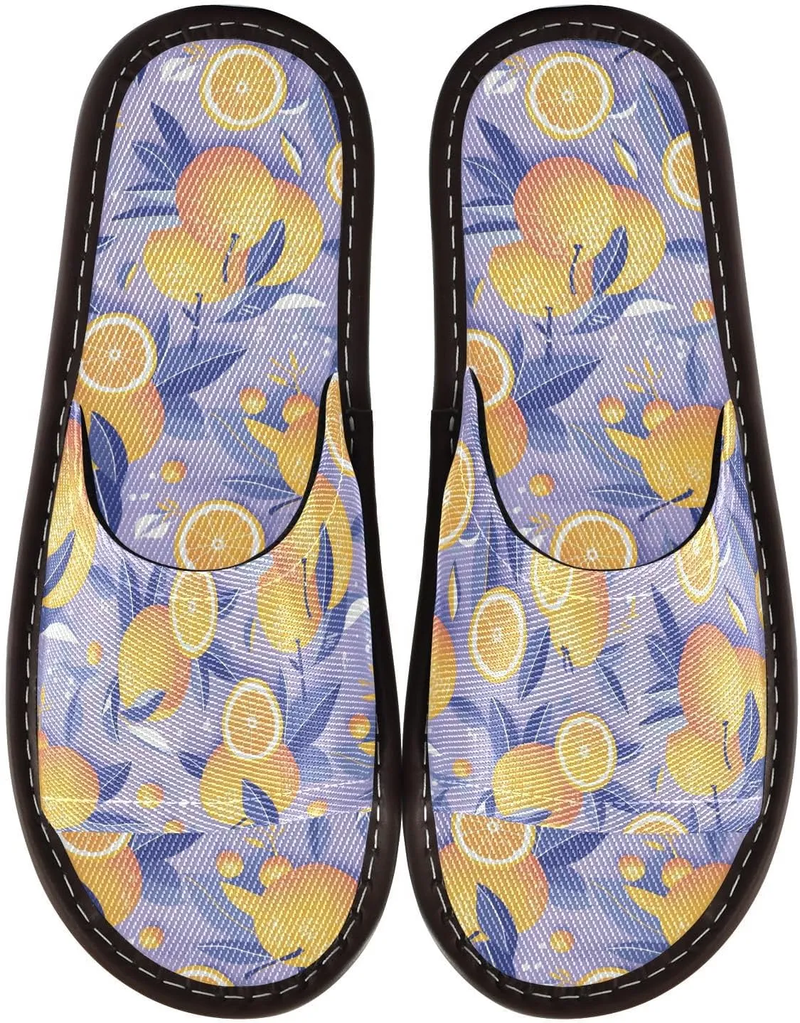 Yellow Oranges Purple Men Women's Shower Slippers Reusable Anti-slip Sandals for Travel Outdoor Indoor