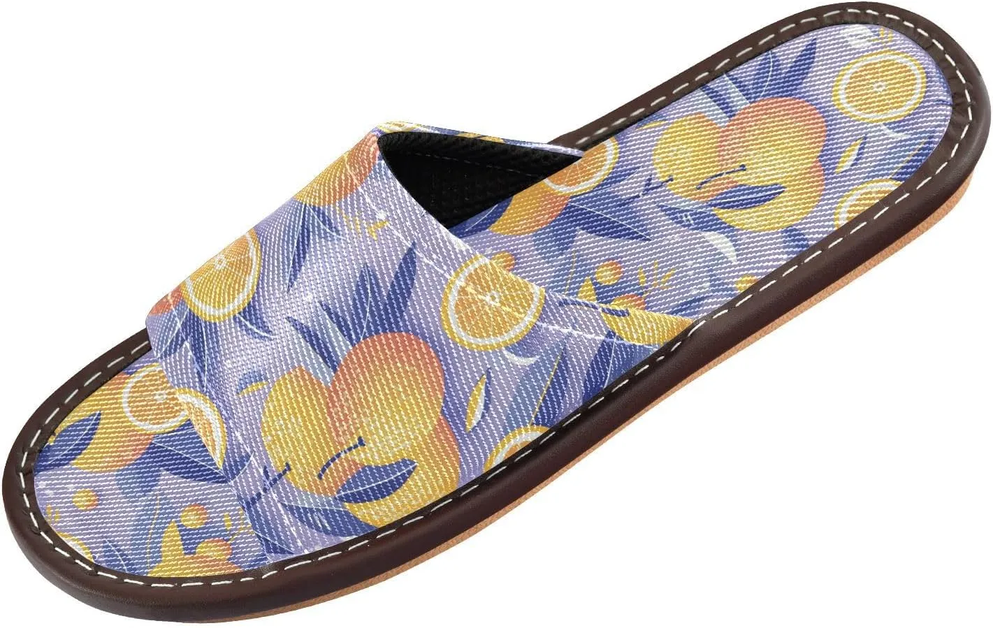 Yellow Oranges Purple Men Women's Shower Slippers Reusable Anti-slip Sandals for Travel Outdoor Indoor