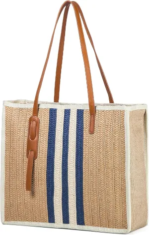 YIKOEE Large Straw Tote Bag: Summer Straw Handbags for Vacation