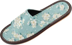 Yuiboo FLOWER and whites Green Mens Spa Shower Slippers Summer Dorm Home Slides for Hotel Beach Beach