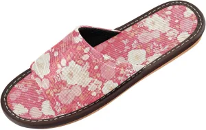 Yuiboo Pink White Carnation Flowers Men Women's Spa Shower Slippers Reusable Dorm Home Slides for Indoor Indoor Hotel